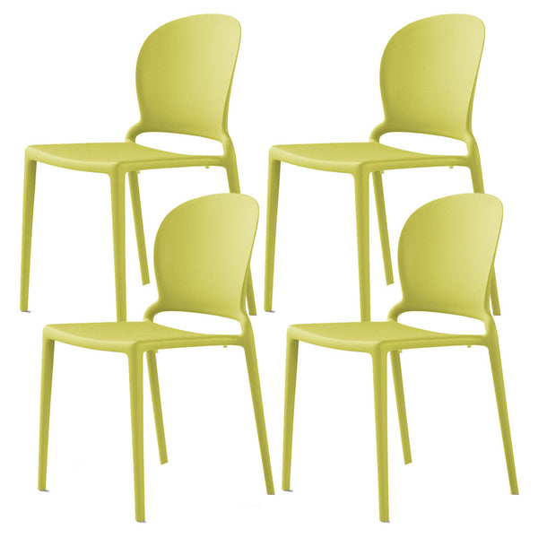 Satz mit 4 stapelbaren Stühlen 83 x 48 x 55 cm in Polypropylen und Fiberglas in Jasmin-Zitronengelb online