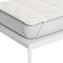 Topper Trapuntato Imbottito in Fibra di Lino con Elastici Grigio Chiaro Varie Misure