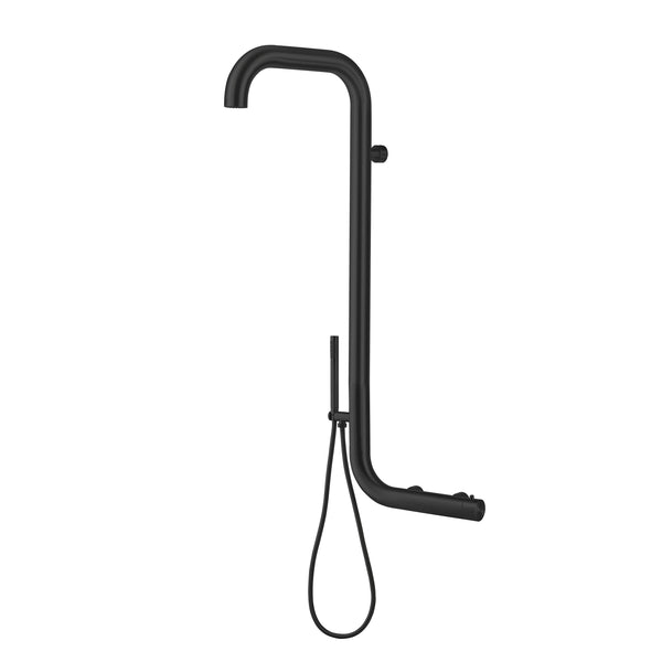 online Doccia Giardino da Parete con Miscelatore e Doccetta Sined Arborea Nera