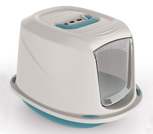 acquista Geschlossene Katzentoilette Galaxy 45x36x31,5 cm mit hellblauem Aktivkohlefilter