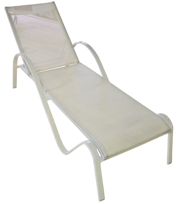 sconto Gartenliege aus Aluminium und Textilene Vorghini Porto Vecchio Elfenbein