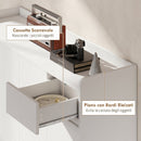 Scarpiera Ingresso 120x35x100 cm con 4 Ante Push-to-Open Ripiani Regolabili Cassetto e 3 Vani Aperti in MDF e Legno di Pino Bianco      