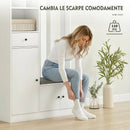 Mobili Ingresso 100x30x180 cm Appendiabiti con Panca Porta Scarpe in MDF Bianco      