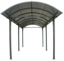 Box Auto da Esterno 3,6x7,6xh3,6 m in Alluminio Copertura in Policarbonato 6mm