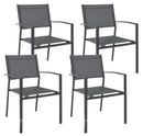 Set 4 Sedie da Giardino 60x58x87 cm in Alluminio e Textilene Grigio