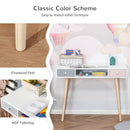 Scrivania per Bambini 100x48x76,5 cm in Legno di Pino e MDF Bianco Rosa e Grigio