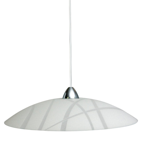 Aufhängung D50 1xE27 Weiß-Chrom Rahmen Glasplatte Weiß E-Energy Dario sconto