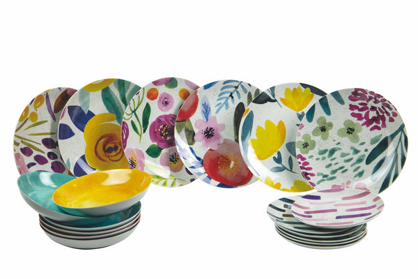 Tafelservice 18 Teile aus Porzellan und mehrfarbigem Steinzeug Villa d'Este Home Tivoli New Aquarell acquista