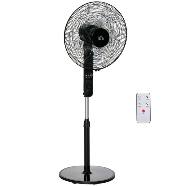 acquista Ventilatore a Piantana 3 Velocità con Telecomando Angolo di Inclinazione Regolabile in Metallo Nero