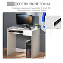 Scrivania Ufficio Salvaspazio 80x45x75 cm con Vassoio Tastiera e Cassetto in Legno Bianco      