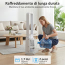 Raffrescatore Evaporativo 24,7x24,7x109,5 cm con Timer 15H e Telecomando in ABS Bianco      