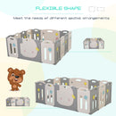 Box Recinto Attività per Bambini 160x152x62 cm  Grigio e Bianco