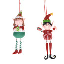 Set 6 Elfi Natalizzi H15 cm Rosso/Verde