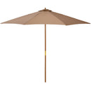 Ombrellone da Giardino Ø300x250H cm Palo in Legno e 8 Stecche Cachi  