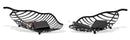 Svuota Tasche Foglia Nero Coppia 61x25x7,5-55x20x7,5 cm in Ferro Nero