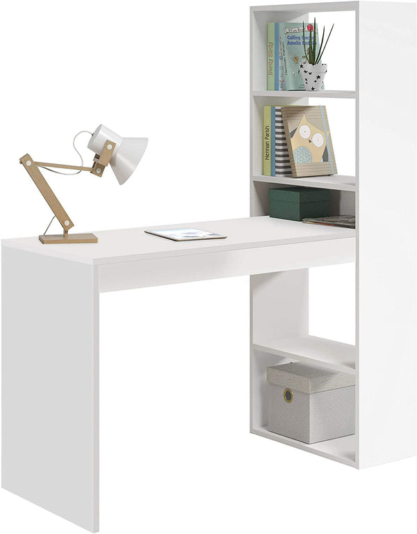 prezzo PC-Schreibtisch 120 x 53 x 144 cm mit weißem Bücherregal