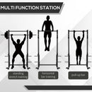 Stazione Fitness Multifunzione 140x171x228 cm in Acciaio per Allenamento Corpo Nero