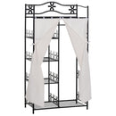 Armadio Guardaroba Appendiabiti in Ferro Nero 84x42x159 cm 