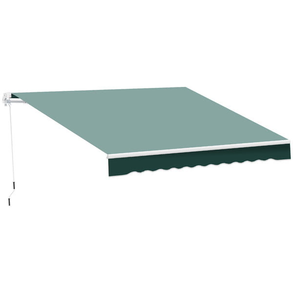 Manuelle aufrollbare Markise, wandmontiertes grünes Polyestergewebe, 2,5 x 2 m online