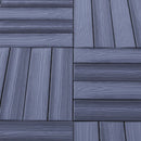 Set 14 Piastrelle Autobloccanti in Plastica Effetto Legno 37,7 x 18,6 cm da Interno o Esterno 