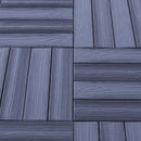 Set 14 Piastrelle Autobloccanti in Plastica Effetto Legno 37,7 x 18,6 cm da Interno o Esterno 