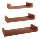 Set 3 Mensole da Parete 60-50-40x23,7x8 cm in Fibra di Legno Calamita Maxi  Ciliegio