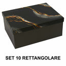 Set 10 Scatole cartone effetto marmo nerorettangolare 