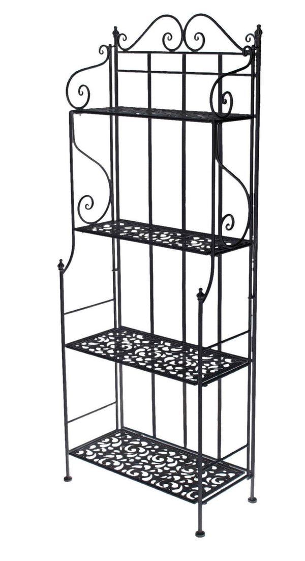 sconto Pflanzenregal aus Metall mit 4 Etagen 59 x 29 H 158 cm Adami Jessica Black