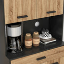 Credenza Cucina 80x40x180 cm con 2 Armadietti a 2 Ante e Cassetto in Legno Nero e color Legno      