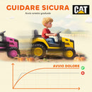 Trattore Elettrico per Bambini 3-6 Anni Marchio Ufficiale CAT 12V Guida Manuale e con Telecomando Giallo