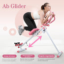 Macchina per Addominali Attrezzo Fitness Multiuso Pieghevole Vogatore in Acciaio Rosa      