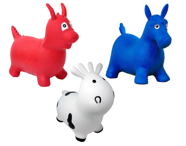 prezzo Animale Cavalcabile per Saltare per Bambino 3 Soggetti Mucca o Cavallo o Drago