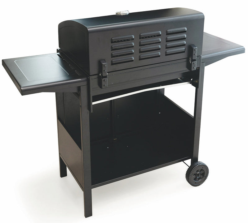 Barbecue a Gas 4 Bruciatori con Ripiani Lateriali Soriani Gastone Nero