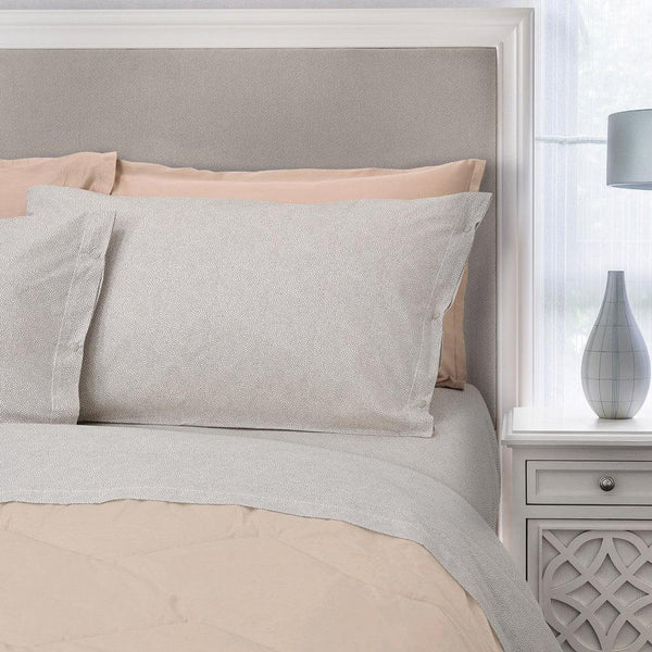 Set aus Baumwolllaken oben und unten mit Cober Burbon Tortora-Ecken und Kissenbezügen in verschiedenen Größen prezzo