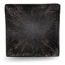 Set 4 Piatti Piani Quadrati 27x27x4 cm in Gres Kaleidos Sirius Neri