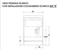 Mobile Lavatoio 60x60x85cm 2 Ante Asse in Legno Montegrappa Marella Bianco con Cesto