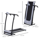 Tapis Roulant Motorizzato 6 Km/h con Schermo LED 0.6 HP Nero