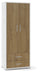 Armadio 2 Ante 2 Cassetti 71x182x41 cm Ossido Bianco/Noce Stelvio