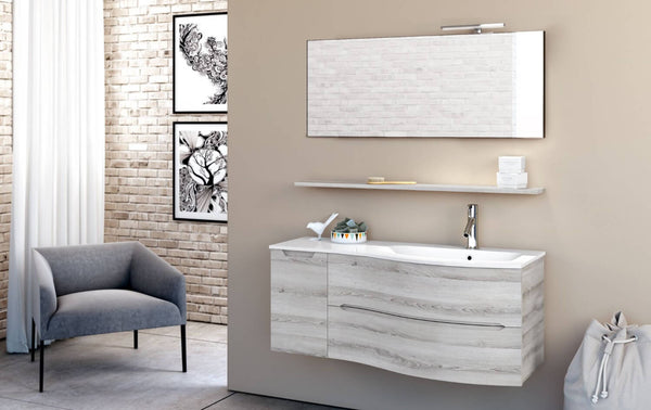 Badezimmer-Hängeschrank 121,5 cm TFT Swing Grau Weiß D prezzo