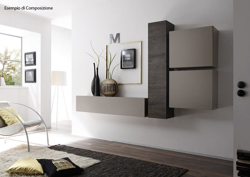 Mobile Sospeso Verticale Rettangolare da Salotto 139x29x31cm TFT  Cube Quercia Wengè