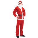 Completo rosso di babbo natale taglia unica 5 pezzi in poliestere