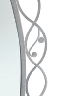 Specchio Oval Argento 60x2,5x110 cm in Ferro e MDF Argento