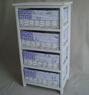 Cassettiera in Legno 4 Cassetti 40x29H73cm Lavanda