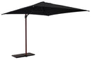 Ombrellone da Giardino Decentrato 2,5x2,5m Palo in Alluminio Effetto Legno Tessuto Olefin Trend Wood Nero