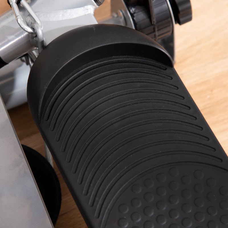 Stepper Fitness 54x40x135 cm con Maniglia e Monitor LCD in Acciaio Argento  