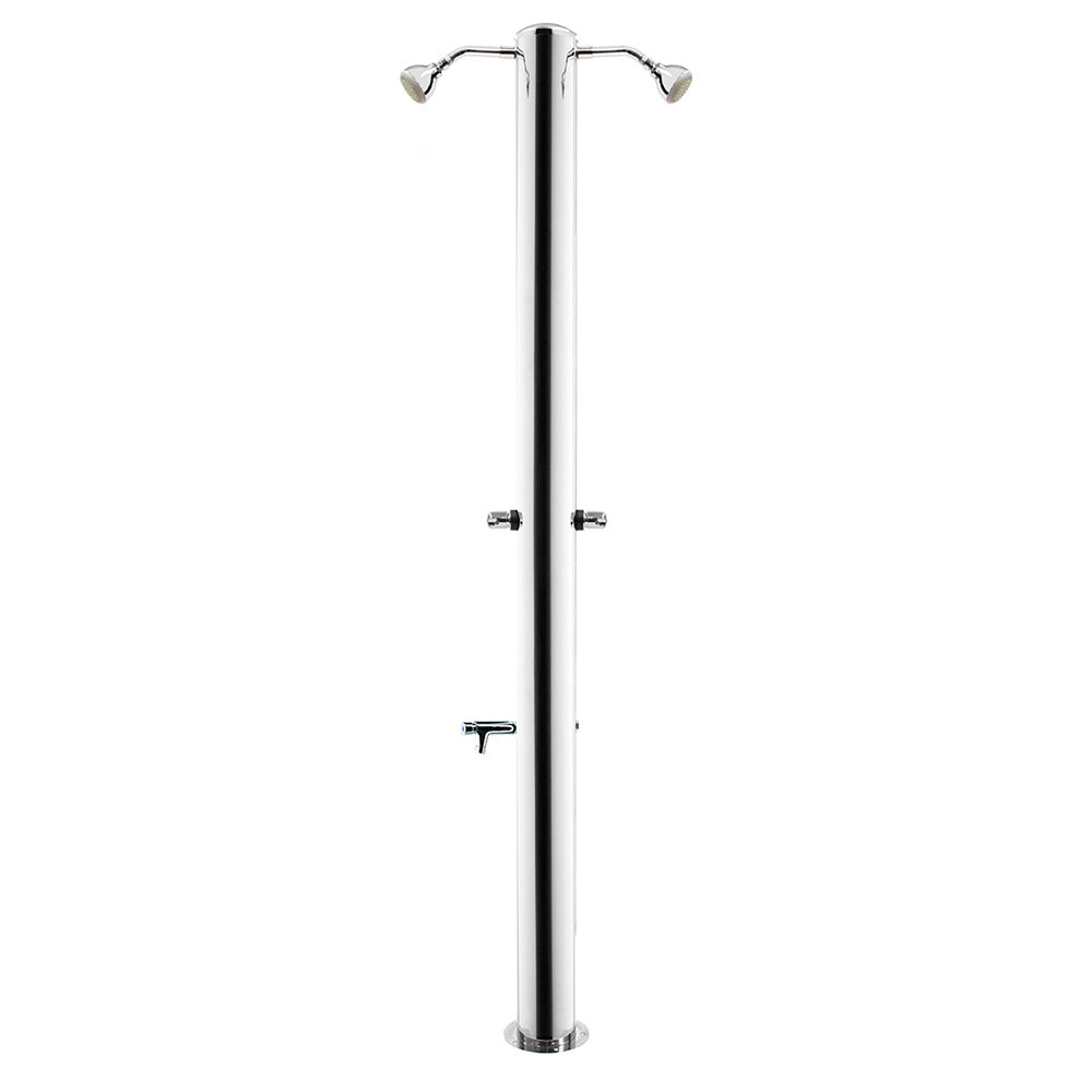 Doccia da Giardino Doppia 2 Rubinetti e Lavapiedi ATI Docce MUL-2R Inox Anodizzato