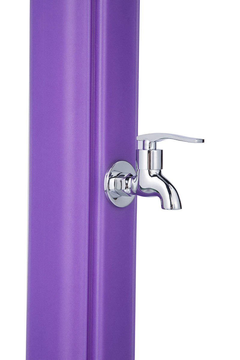 Doccia Solare da Giardino 28L Miscelatore e Lavapiedi Viola