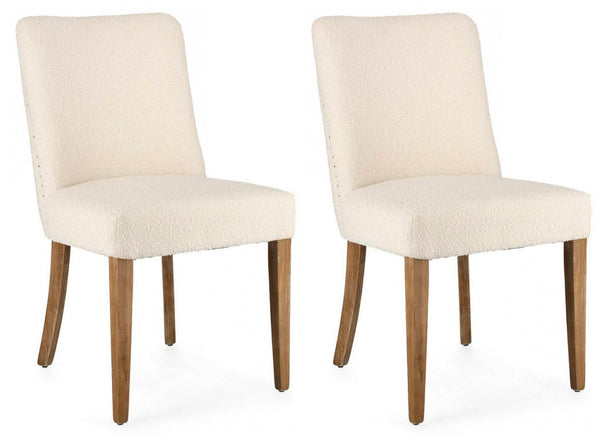 sconto Set 2 Sedie 48x57x88h cm Beatriz Naturale Bouclè