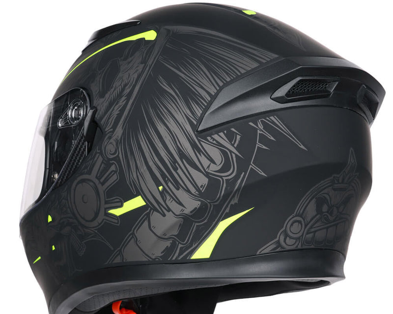 Casco Integrale per Scooter Visiera Lunga CGM Indian 316S Giallo Fluo Opaco Varie Misure