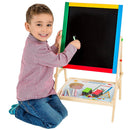 Lavagna per Bambini H65 Magnetica e Tradizionale con Cavalletto in Legno